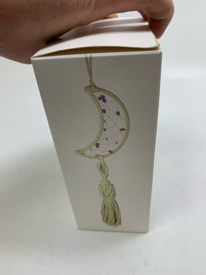 NIB MOON MACRAME CRYSTAL DREAM CATCHER.