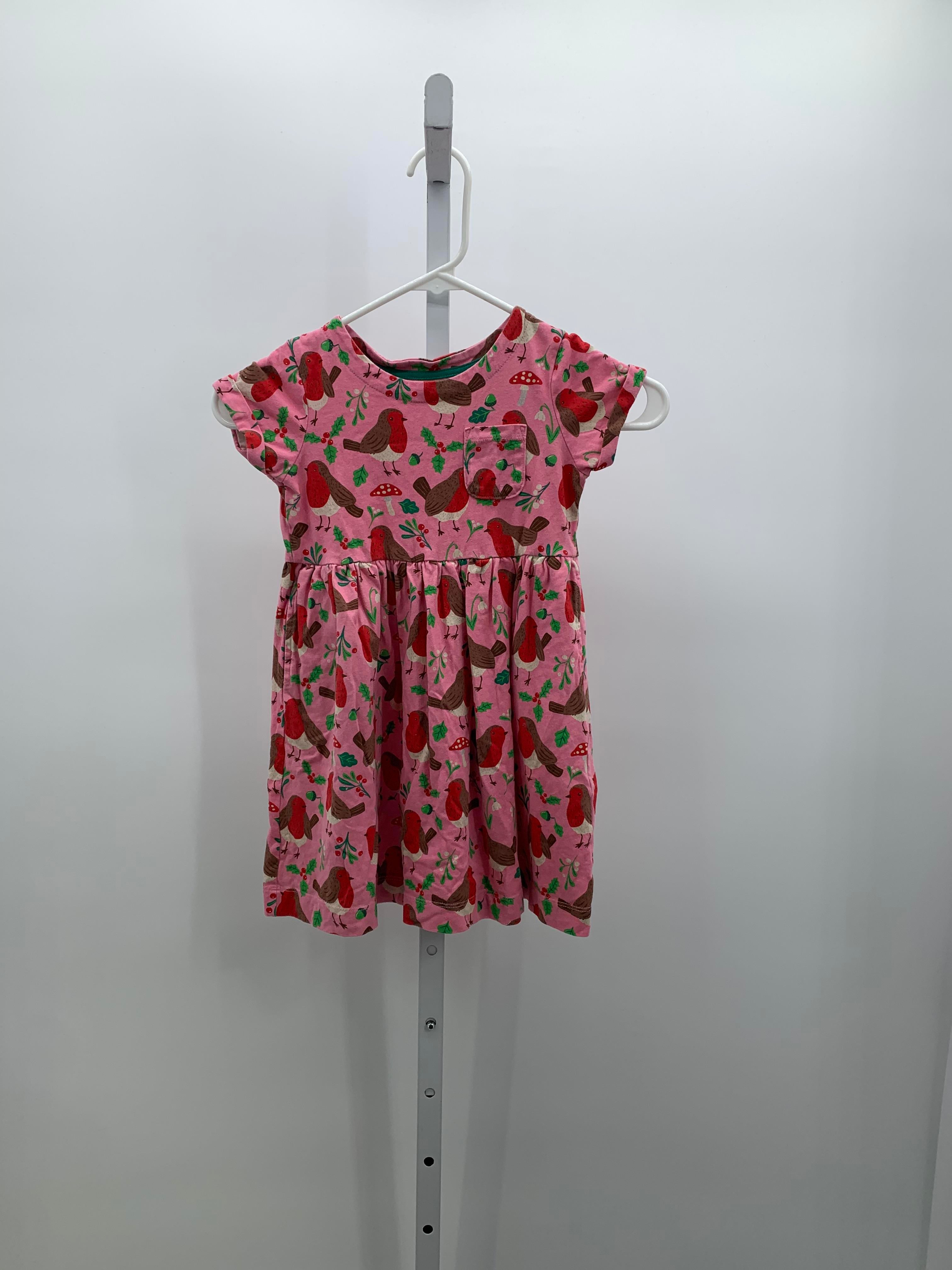 SHORT SLV DRESS BIRDS HOLLY FLOWERS