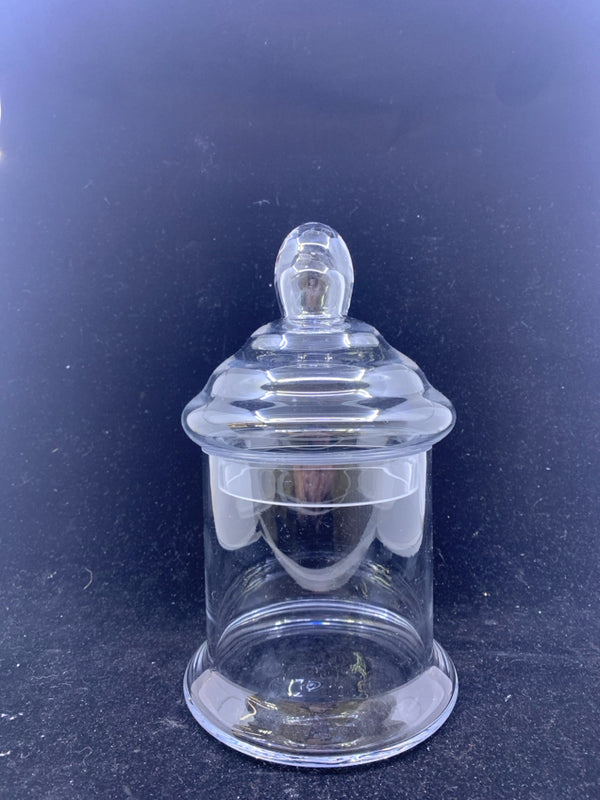THICK GLASS CLEAR CANISTER.