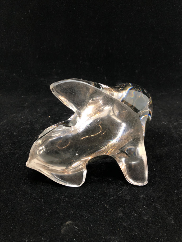 SEAL BALANCING BALL GLASS FIGURINE.