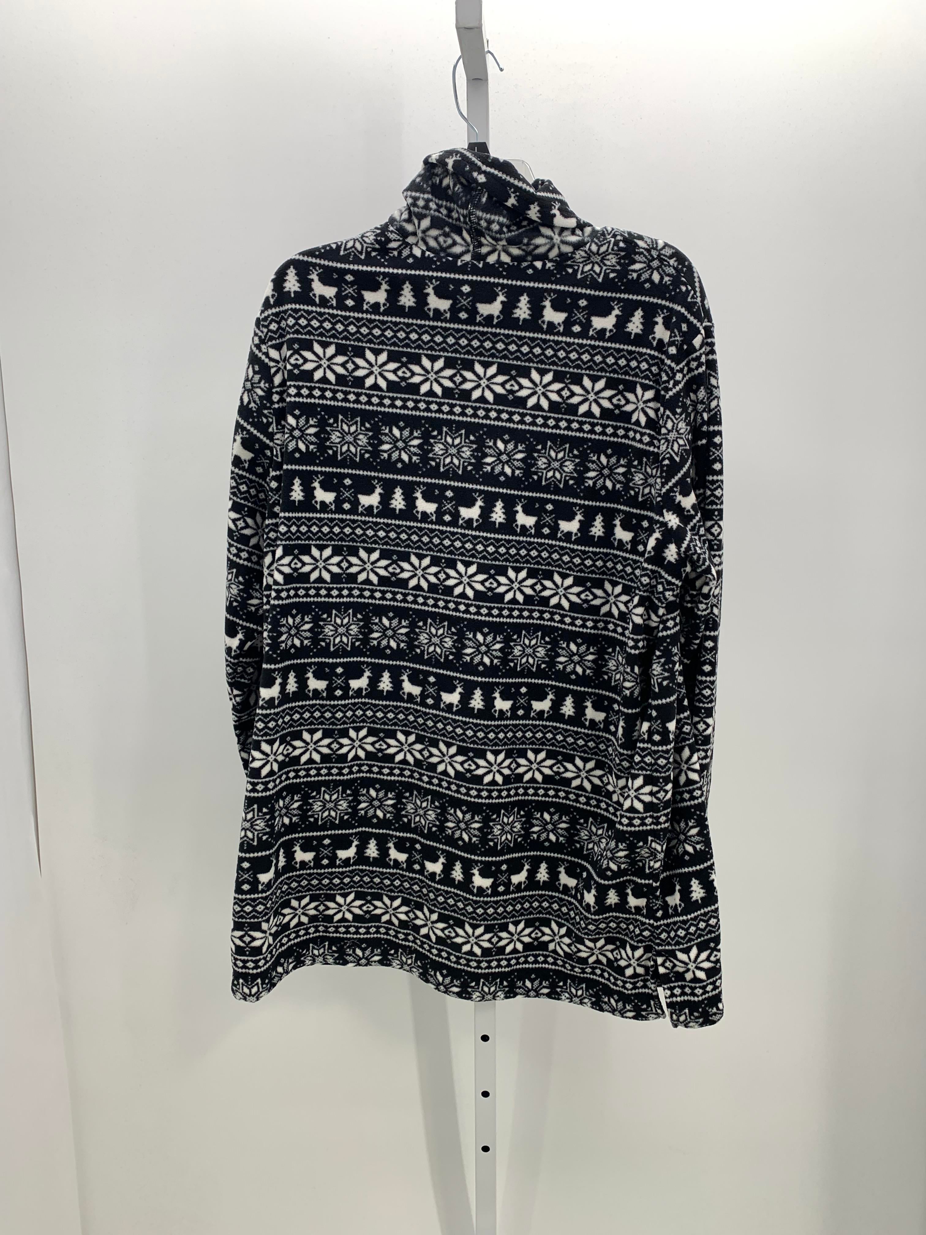 LONG SLV SHIRT FLEECE REINDEER SNOW FLAKES