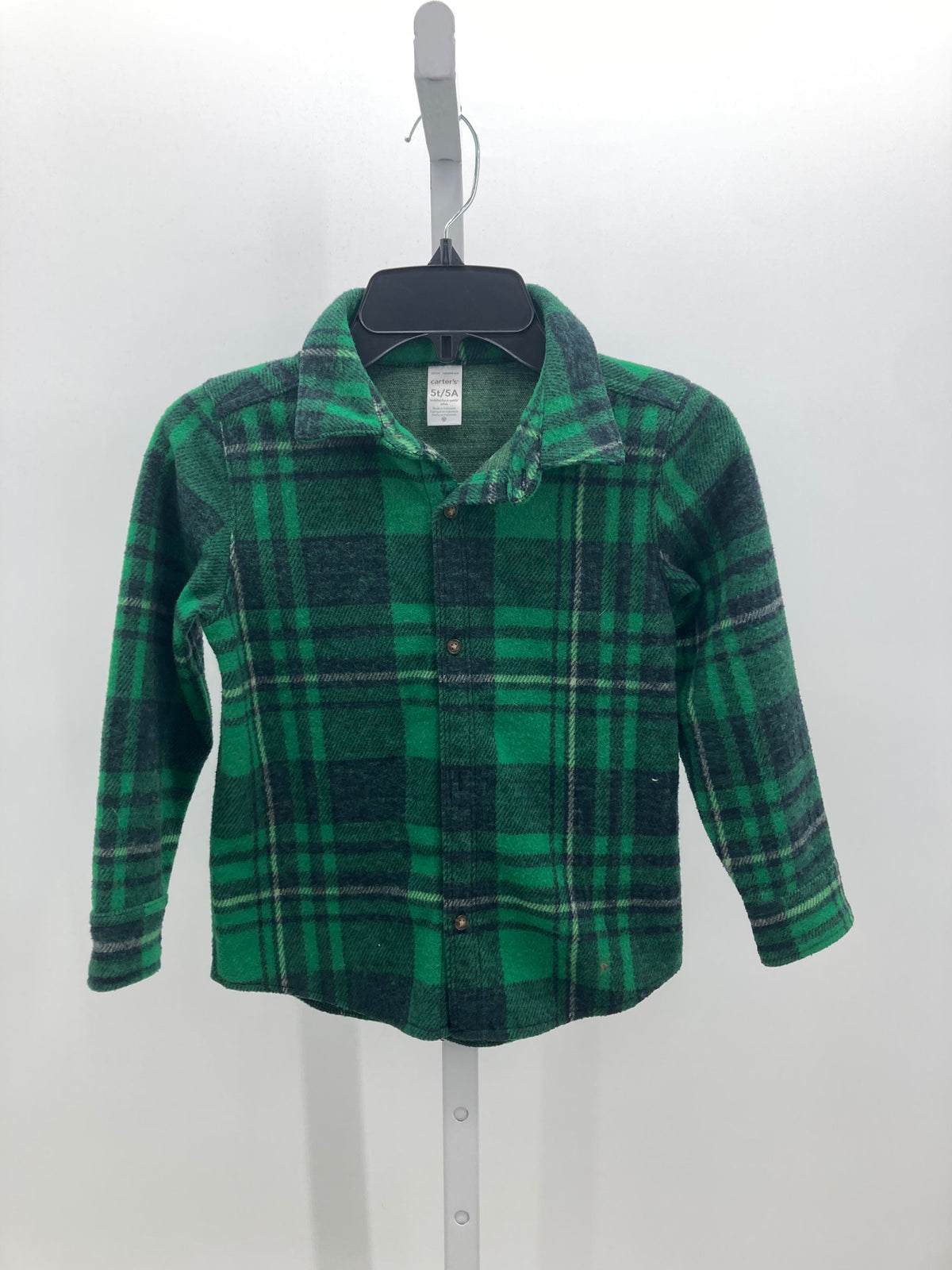 GREEN/ BLACK PLAID BUTTON DOWN