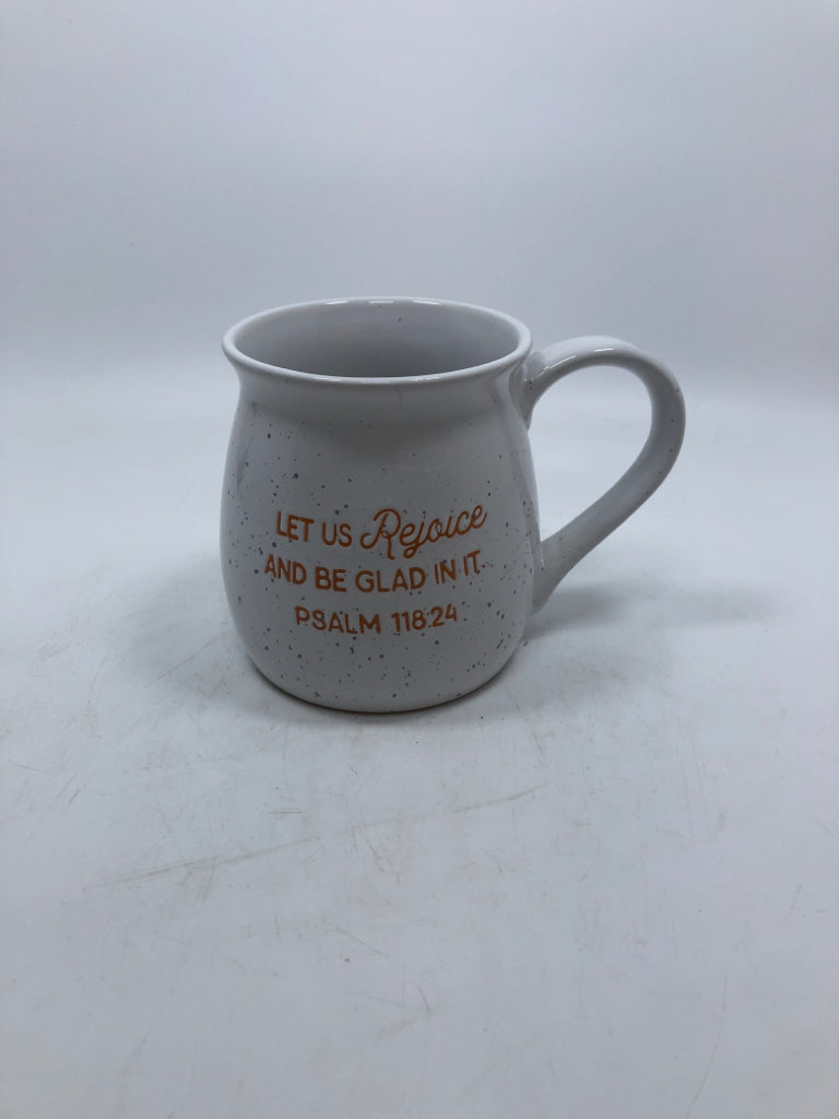 LET US REJOICE MUG.