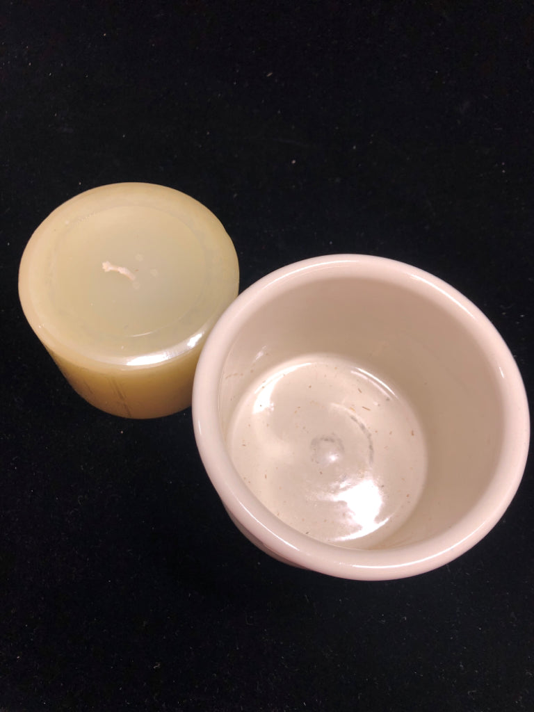 LONGABERGER CANDLE/CANDLE HOLDER.