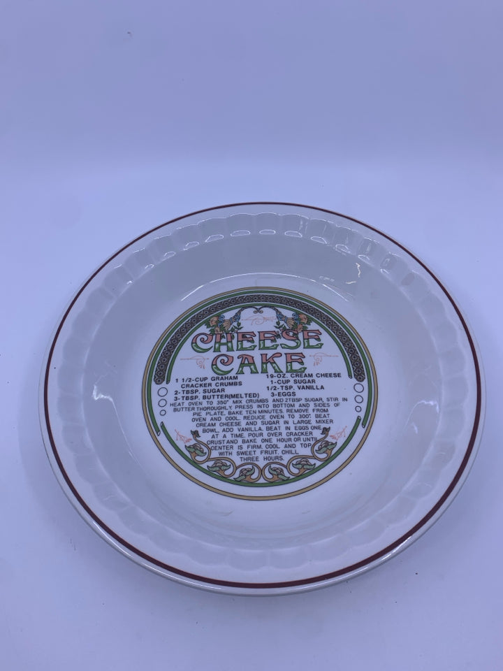 HANKOOK "CHEESE CAKE" PLATE WITH RECIPE.