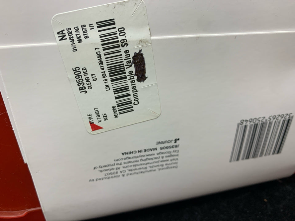 NIP RIBBON & ACCESSORY RED PLASTIC STORAGE.