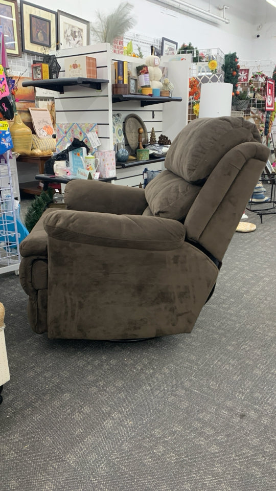 SOFT BROWN RECLINER.