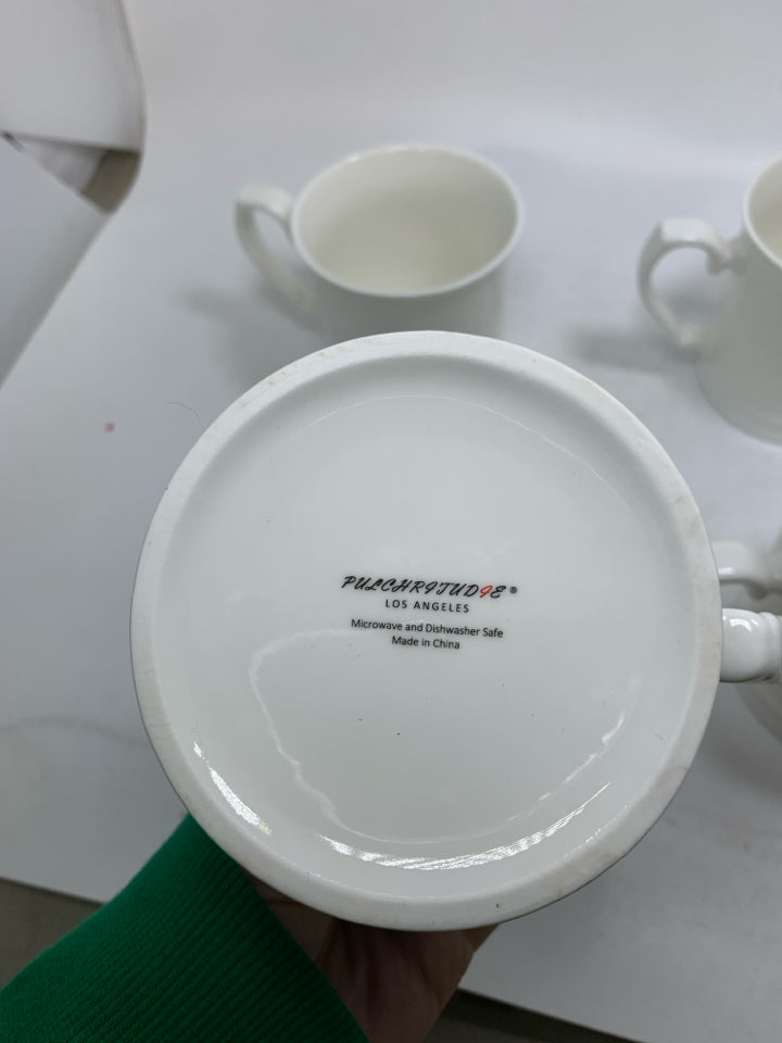 4 LARGE COFFEE MUGS.