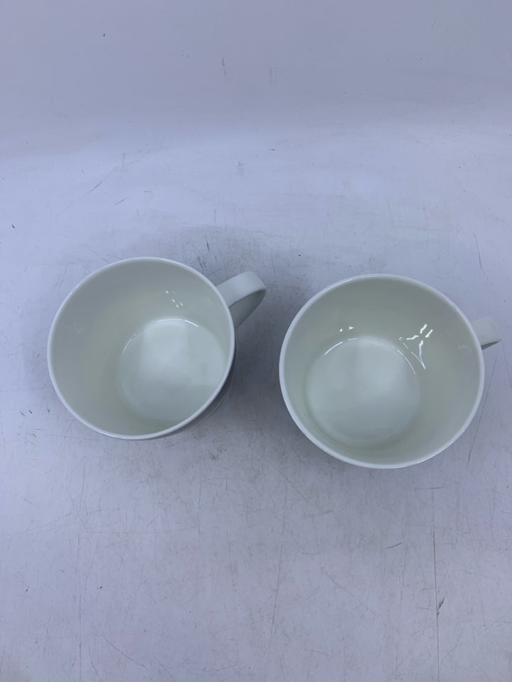2 GREY SHORT MUGS W/ LIGHT DIGS SCION.