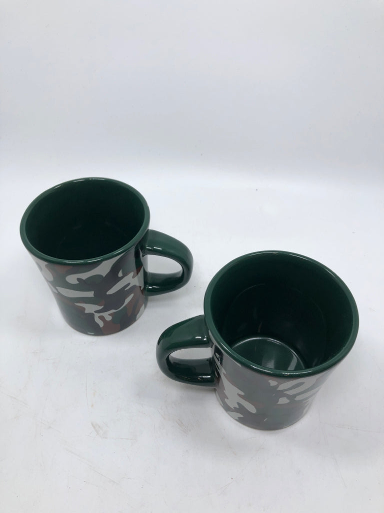 2 GREEN CAMO MUGS.