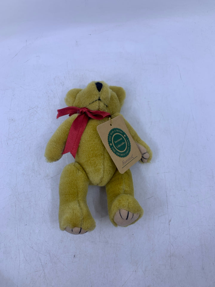 YELLOW BEAR W/ RED BOW BOYDS BEAR.