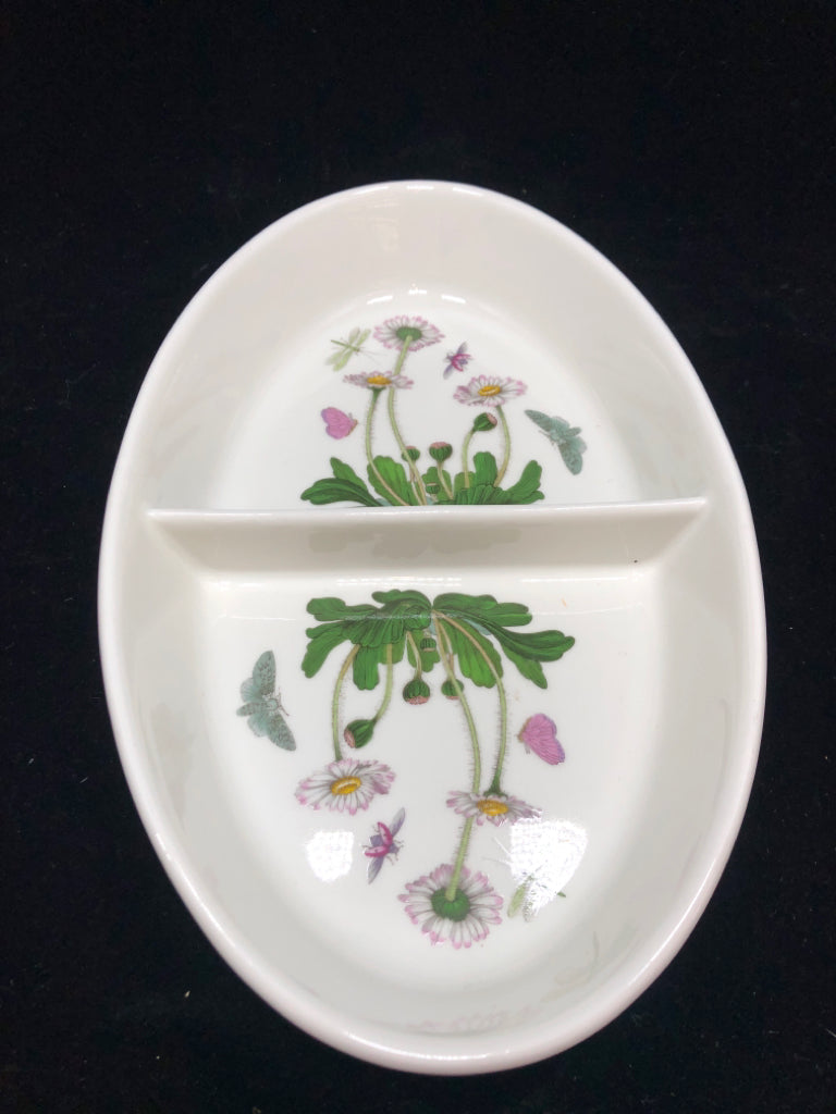 OVAL DIVIDED BOTANTIC SERVING BOWL 11" X 7"