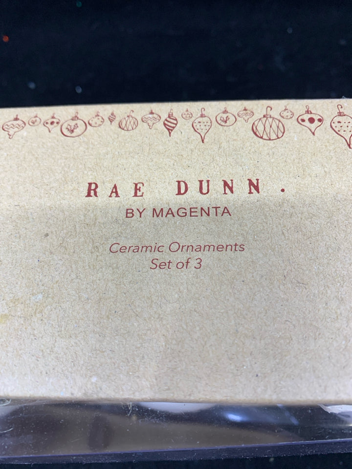 NIP LAUGH,LOVE,LIVE RAE DUNN CERAMIC ORNAMENTS.