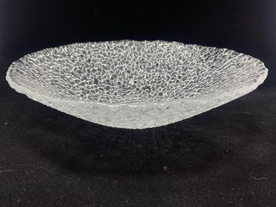 TEXTURED BUBBLE GLASS SERVING BOWL.