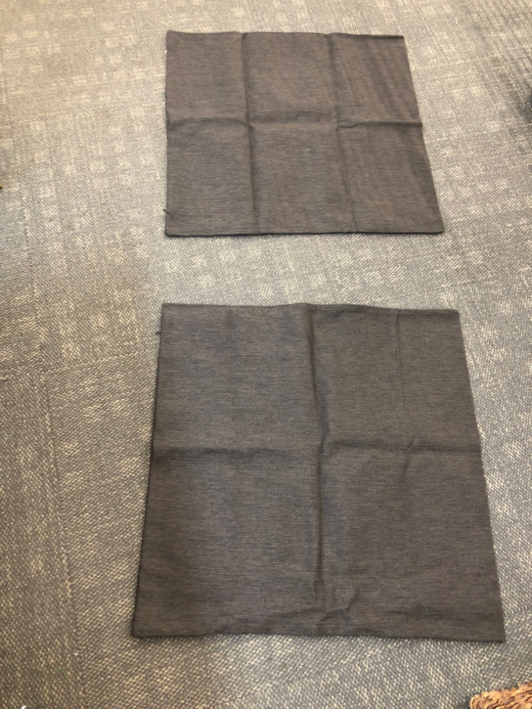2 BROWN WOVEN PILLOW COVERS.