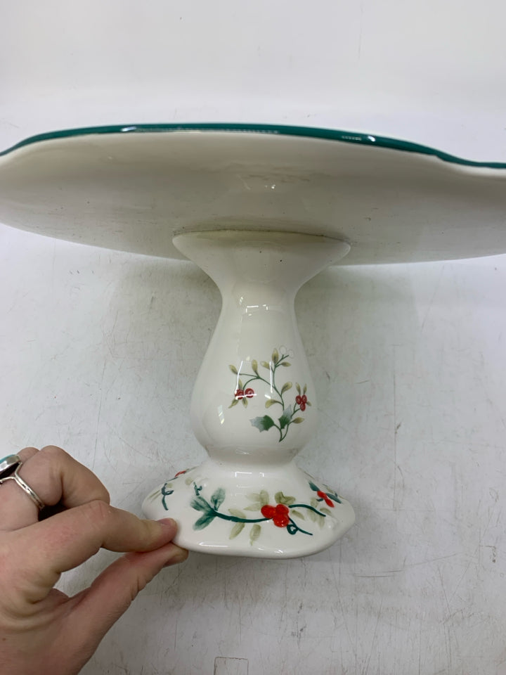 PFALTSGRAFF WINTER BERRY FOOTED CAKE STAND.