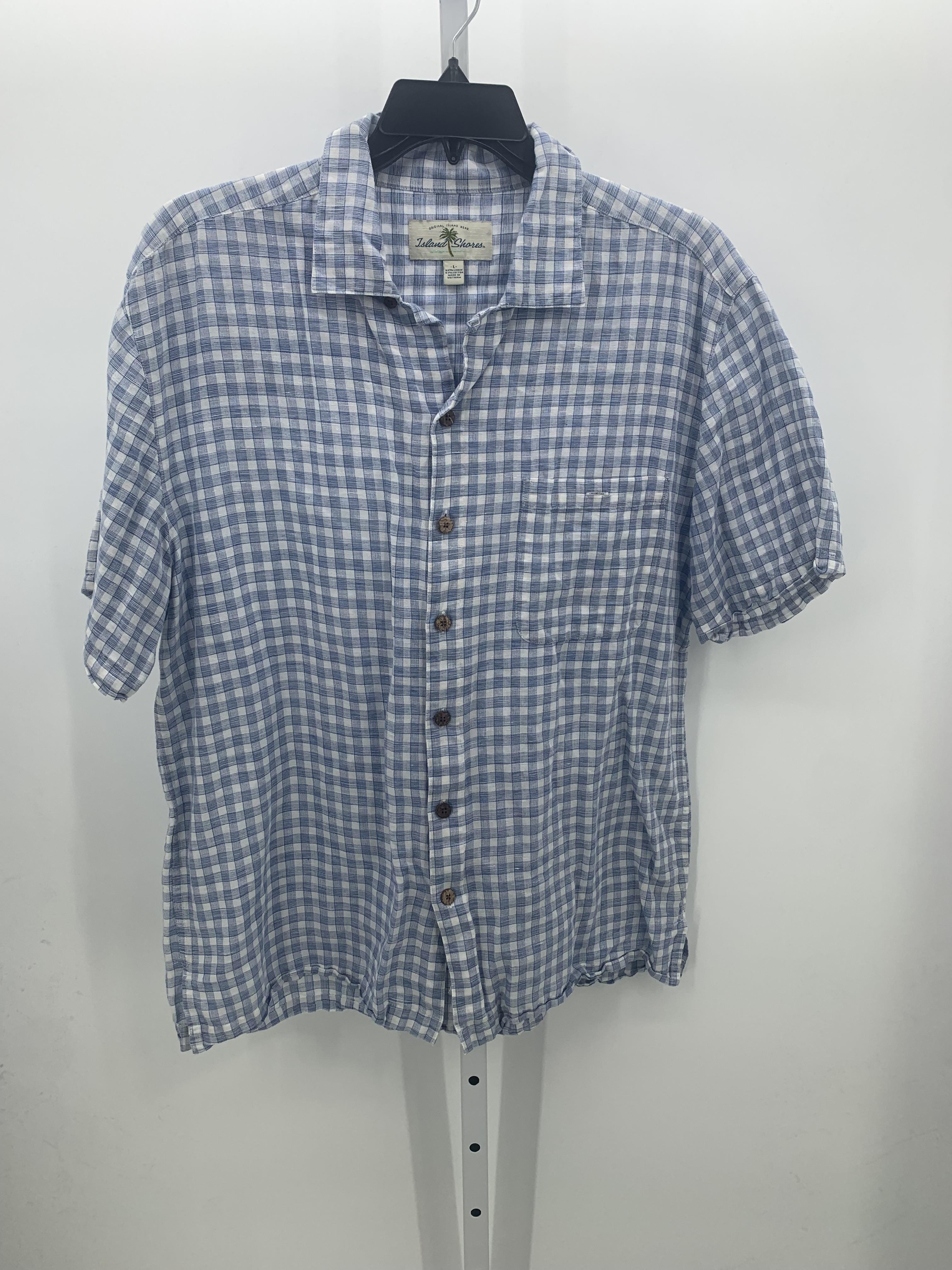 WHITE PLAID BTN DOWN.