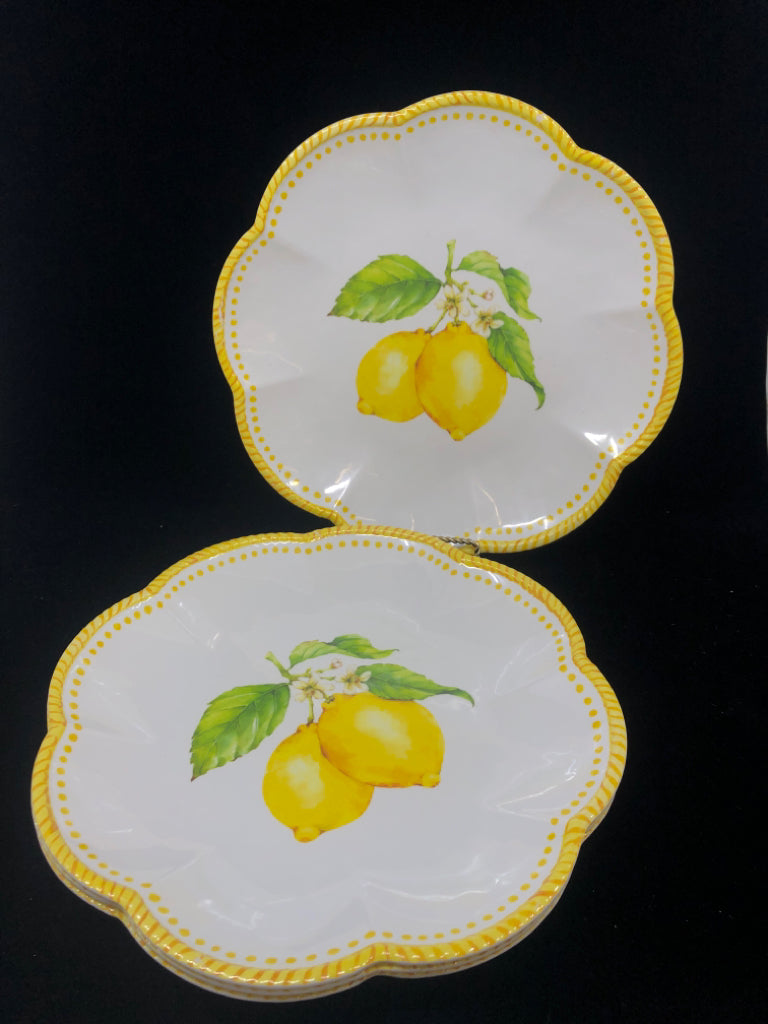 NIP 4 LEMON DECORATIVE MELAMINE PLATES.