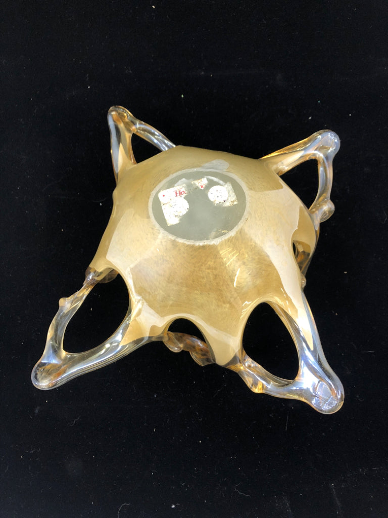 GOLD GLASS ABSTRACT TABLE ART.