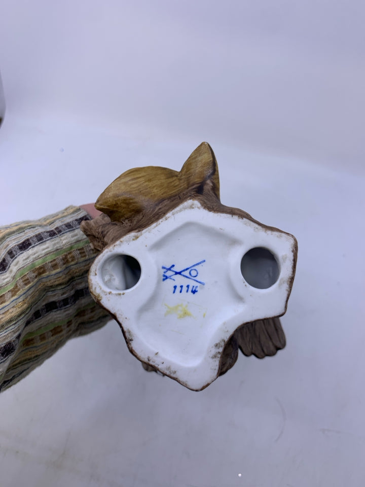 CERAMIC BARN OWL ON BRANCH.