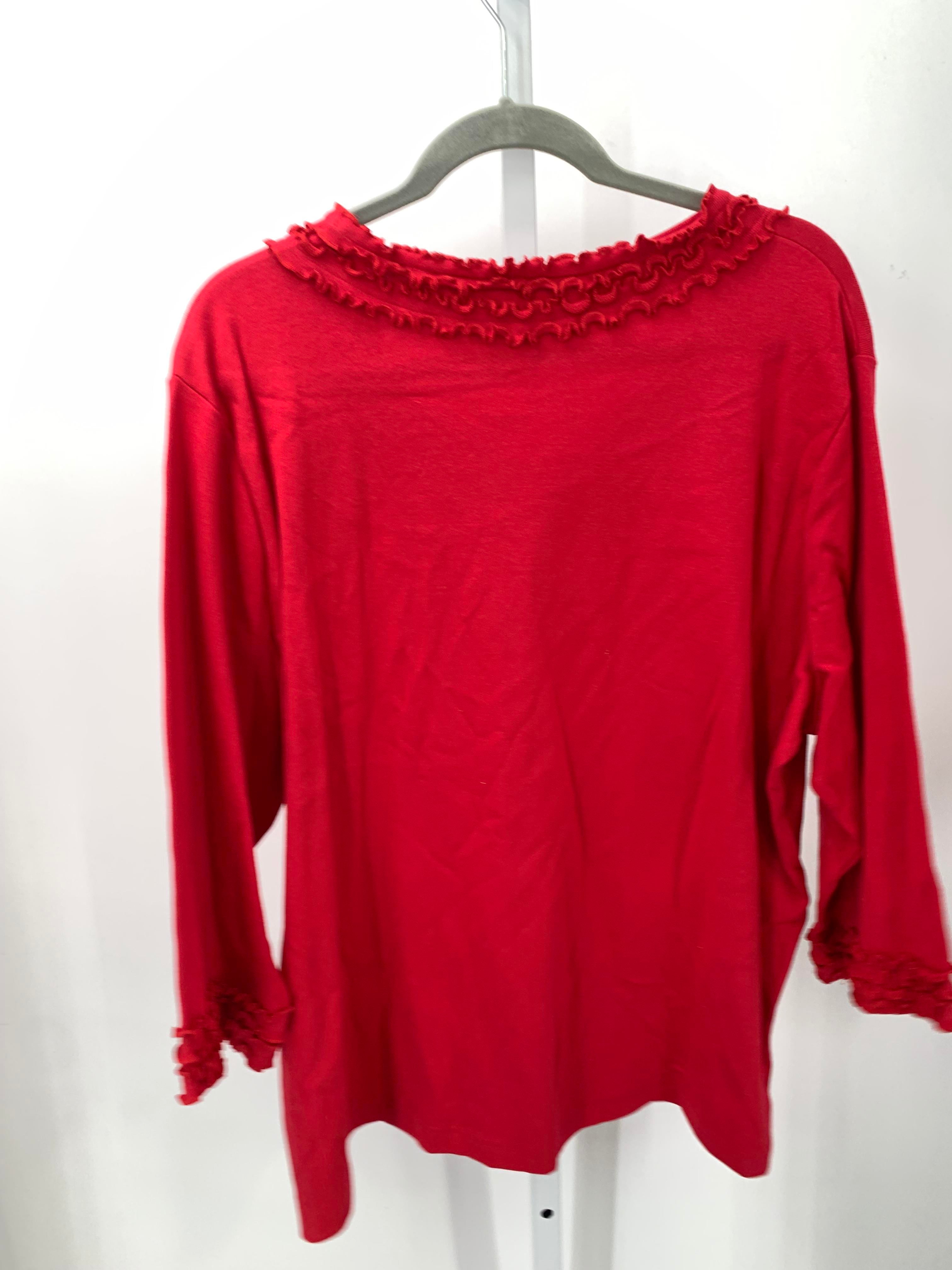 Quacker Factory Size 2X Womens 3/4 Sleeve Shirt