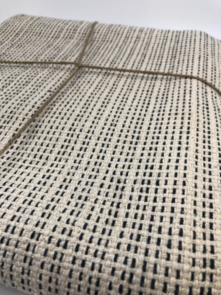 NWT STITCHED IKEA BLACK & CREAM RUG.