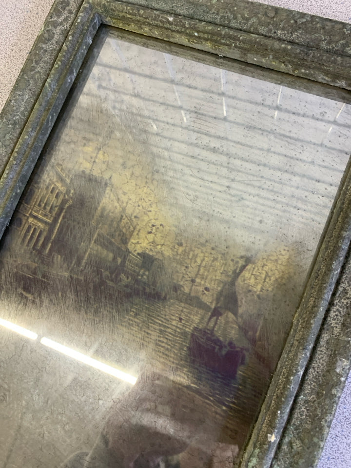 DISTRESSED FRAME MERCURY GLASS EUROPEAN CITIES.