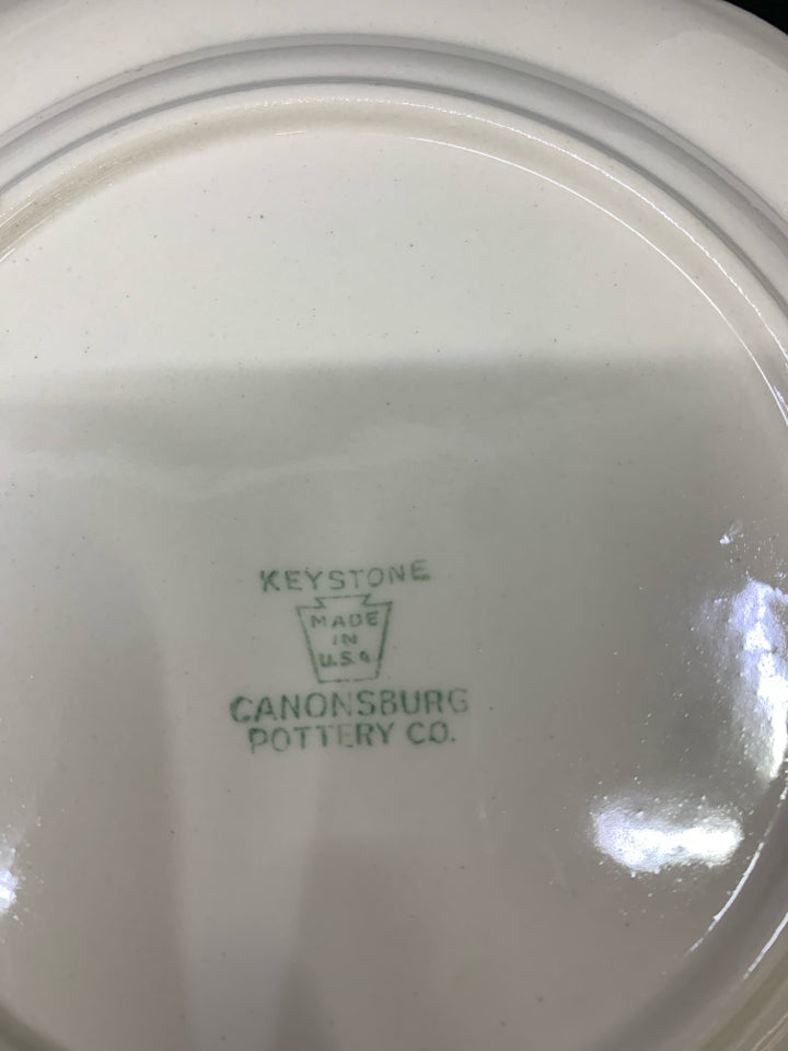 6 VTG BREAD PLATES IVORY GOLD DESIGN W/ COLORFUL BOUQUET.