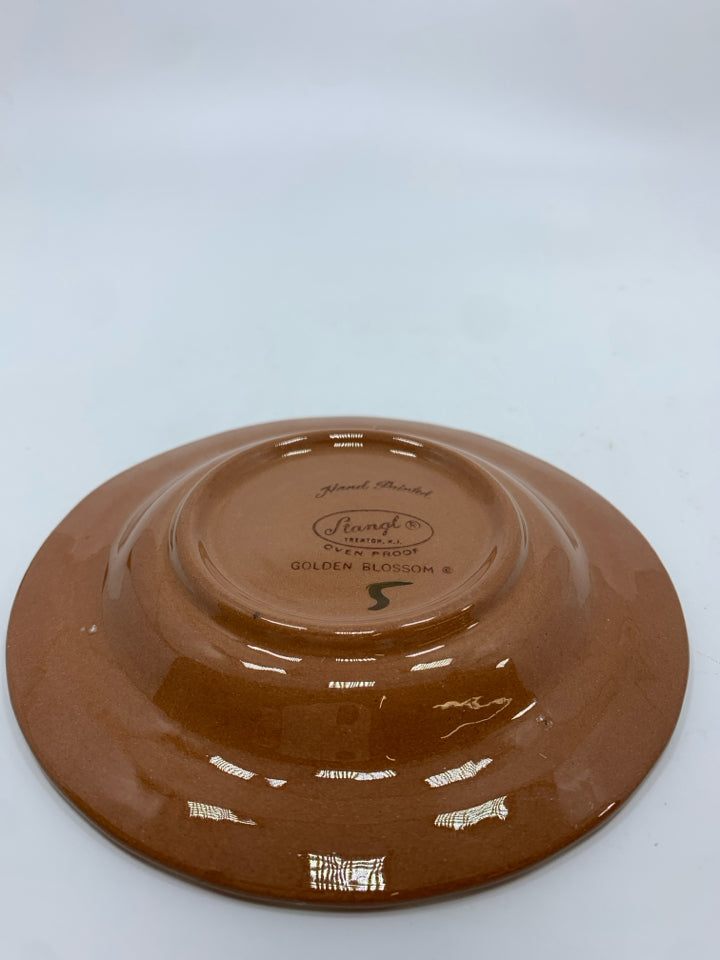 SM VTG GOLDEN BLOSSOM POTTERY PLATE.