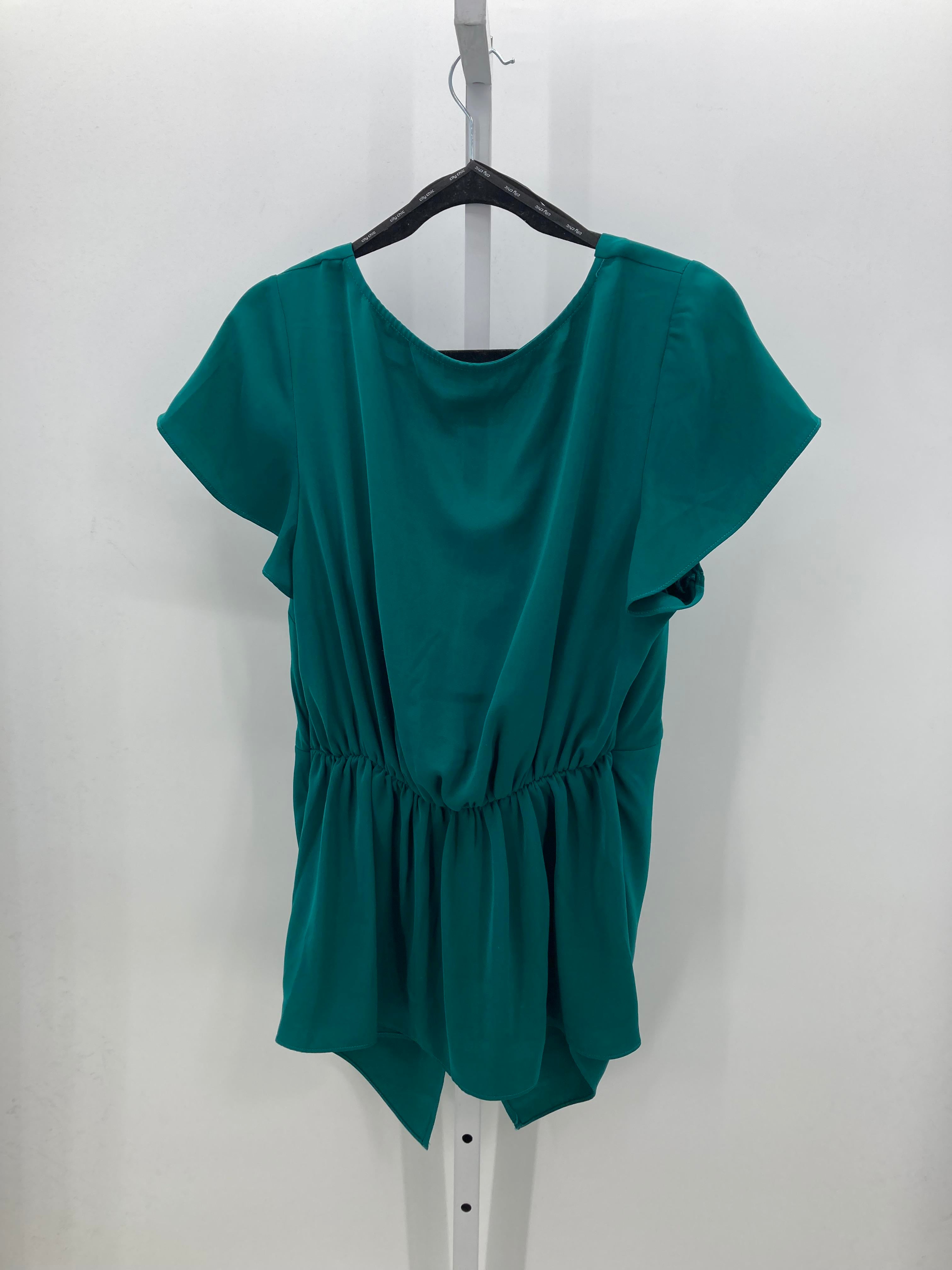 City Chic Size 14 W Womens Short Sleeve Shirt