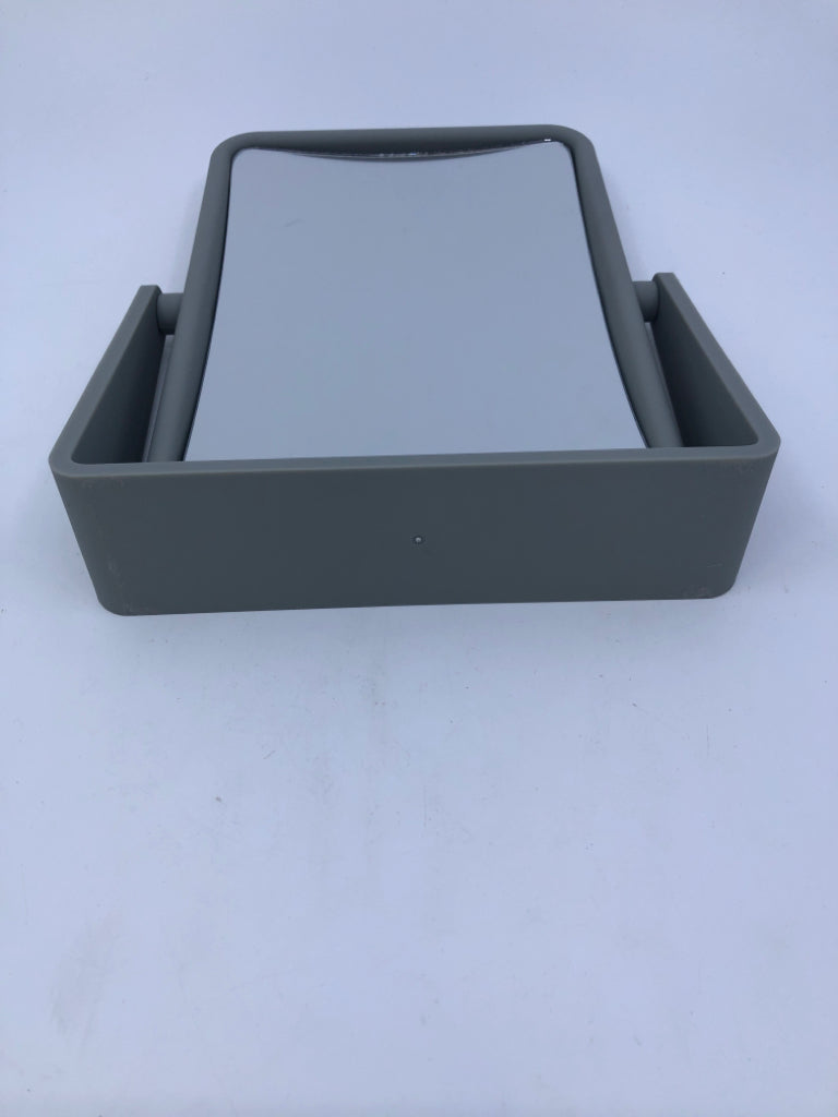 PLASTIC GREY FLIP MAGNIFY MIRROR.