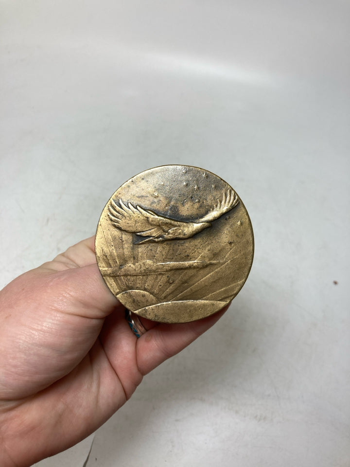 Vintage Bergamot Brass Works Eagle With Sun Rise Belt Buckle