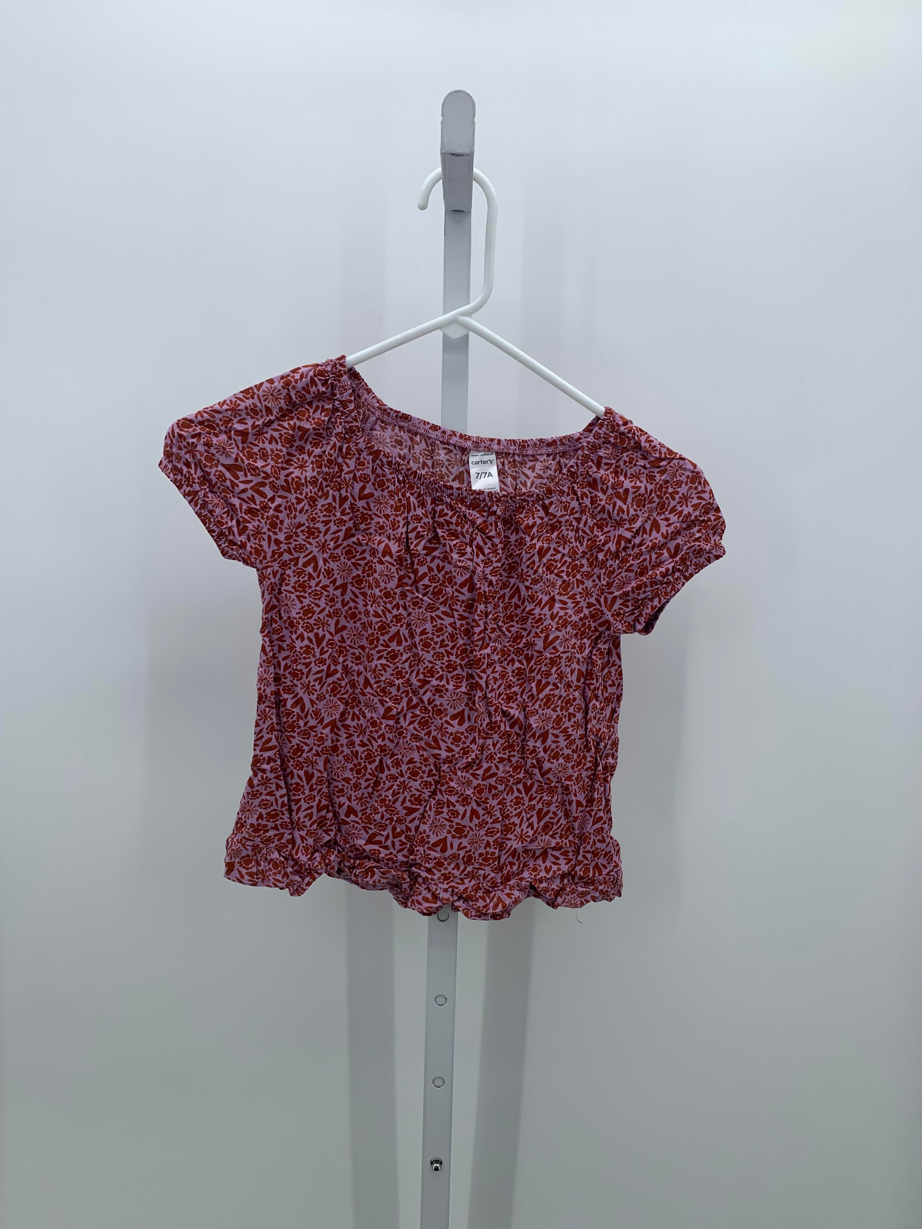 Carters Size 7 Girls Short Sleeve Shirt