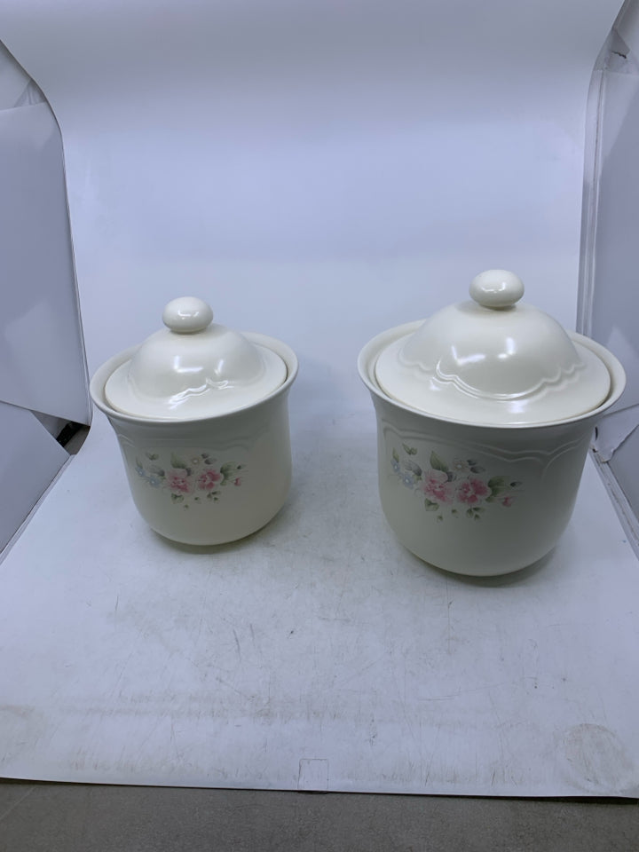 2 CREAM CANISTERS.