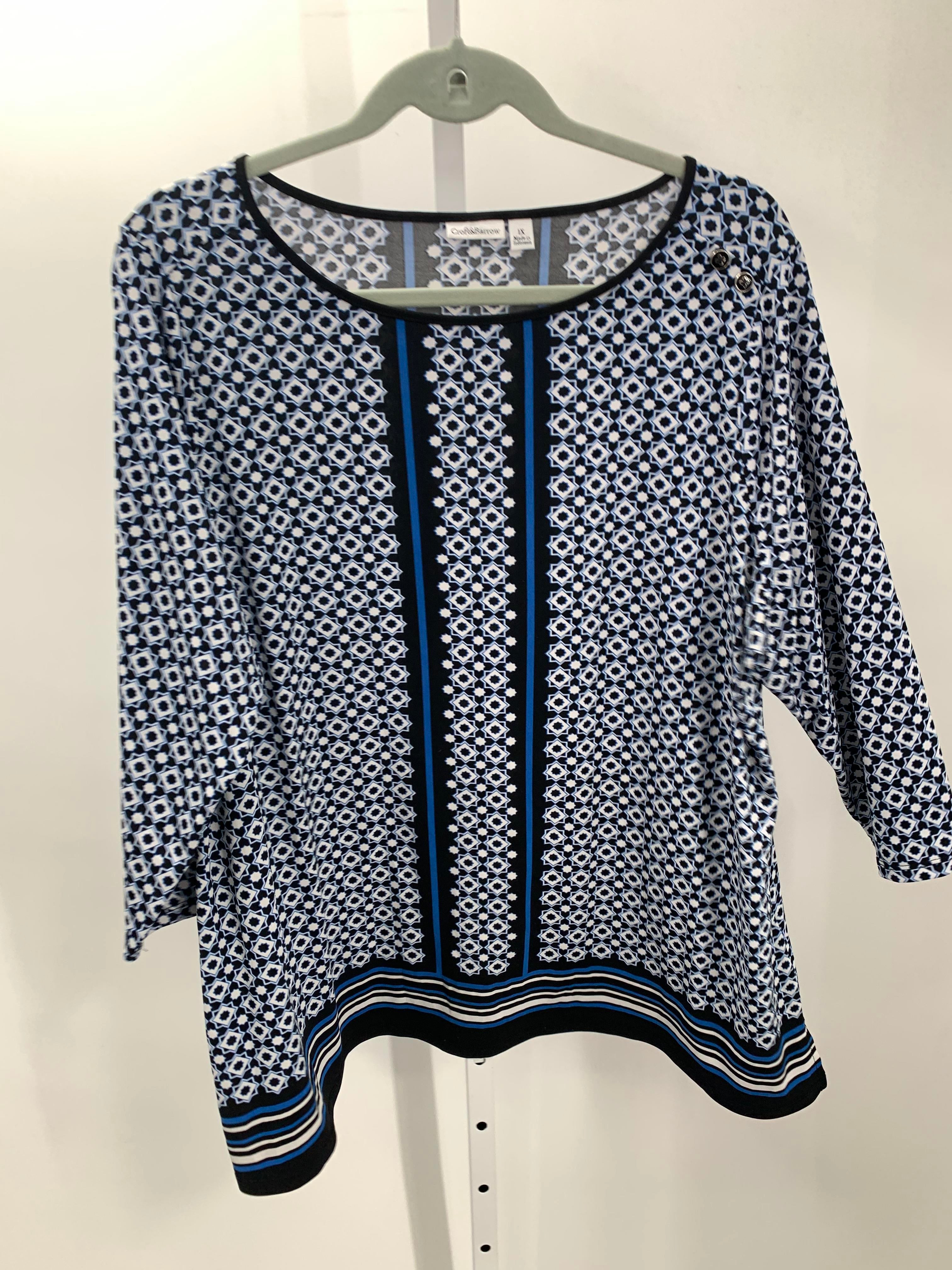 Croft & Barrow Size 1X Womens 3/4 Sleeve Shirt