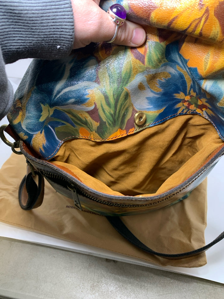 Patricia Nash Marigold Harvest Print Convertible Bag w/ Sleeper Bag