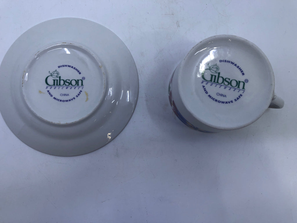 20 PC WHITE & FLORAL DISH SET.