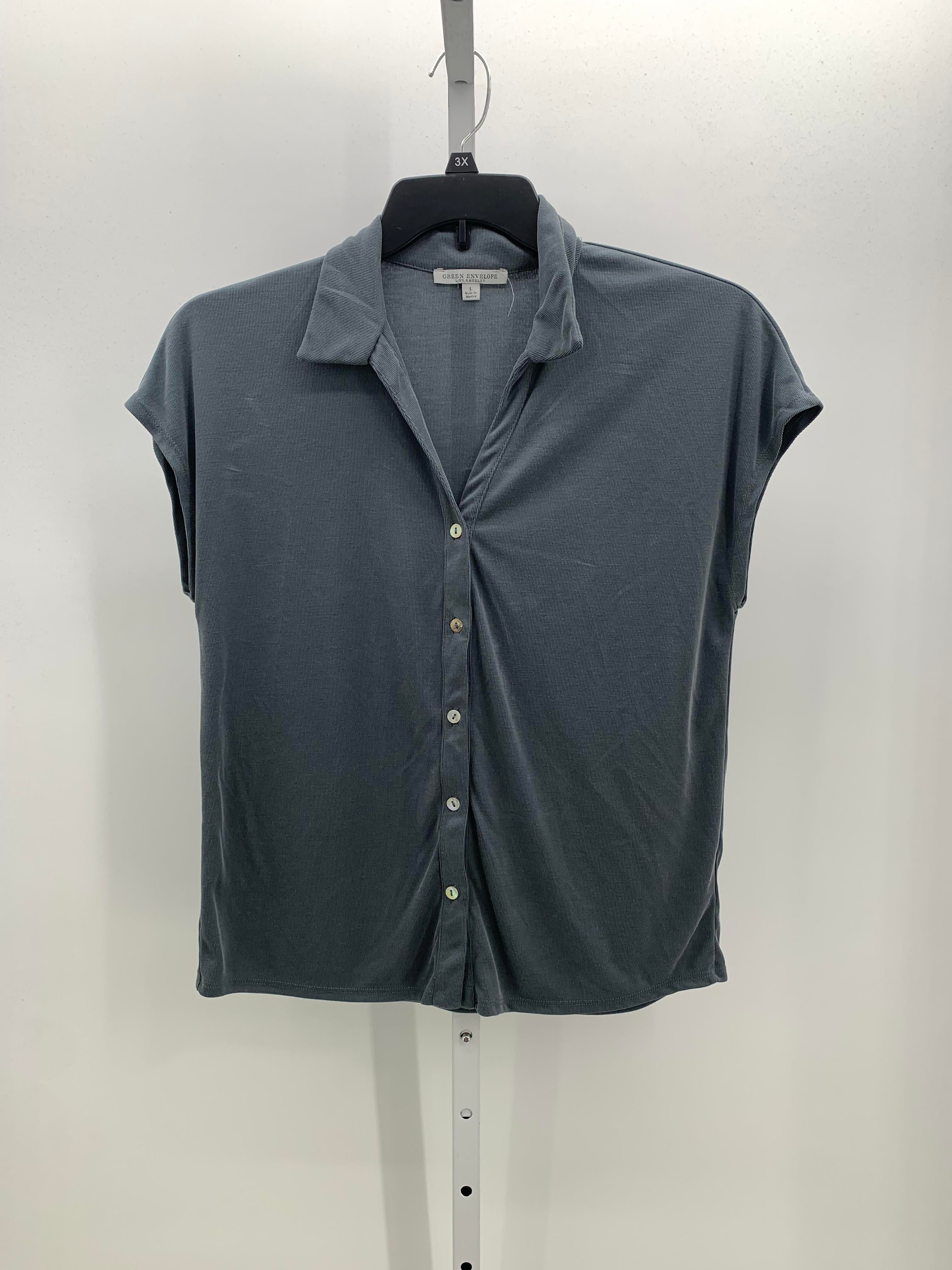 Green Envelope Size Large Misses Short Sleeve Shirt