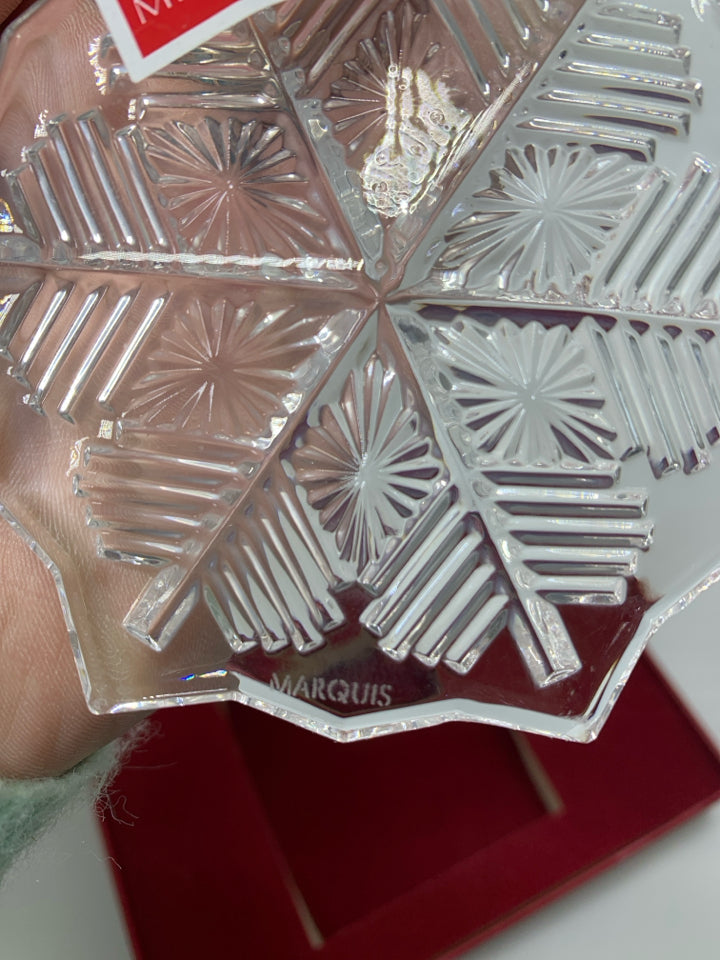 MARQUIS CRYSTAL SNOWFLAKE ORNAMENT IN BOX.