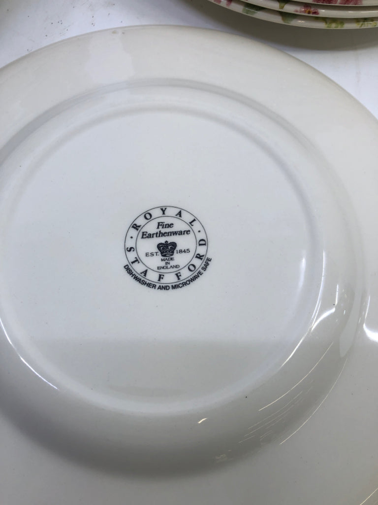 16 PC, SVC 8- FLORAL ROYAL STAFFORD PLATE SET.