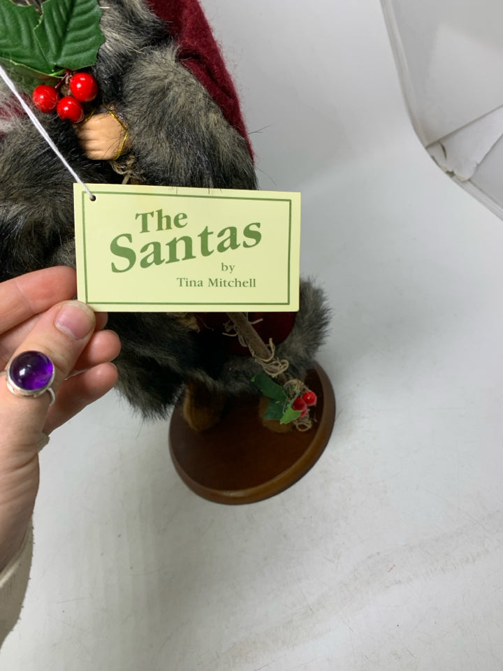 LARGE SANTA LARGE COAT HOLDING SACK/WALKING STICK W/ TAG TINA MITCHEL.