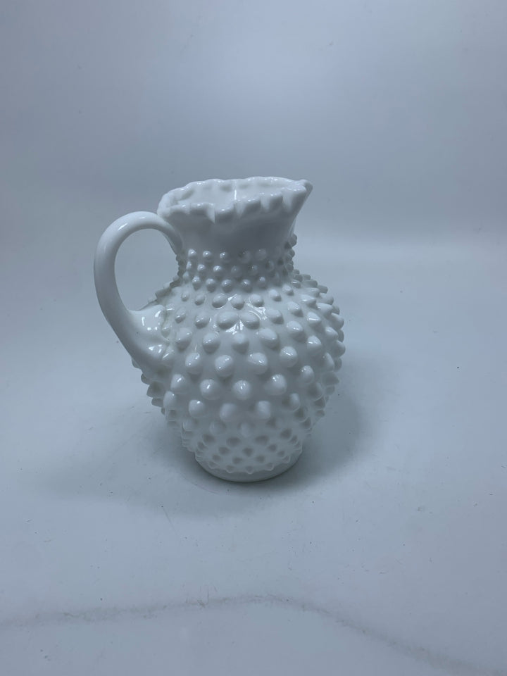 HOBNAIL MILK GLASS PITCHER.