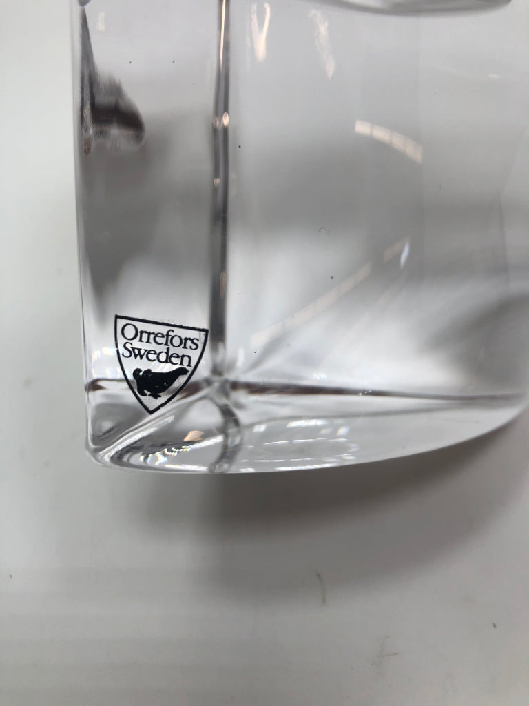 ORREFORS SWEDEN QUARTET CRYSTAL CANDLE HOLDER.