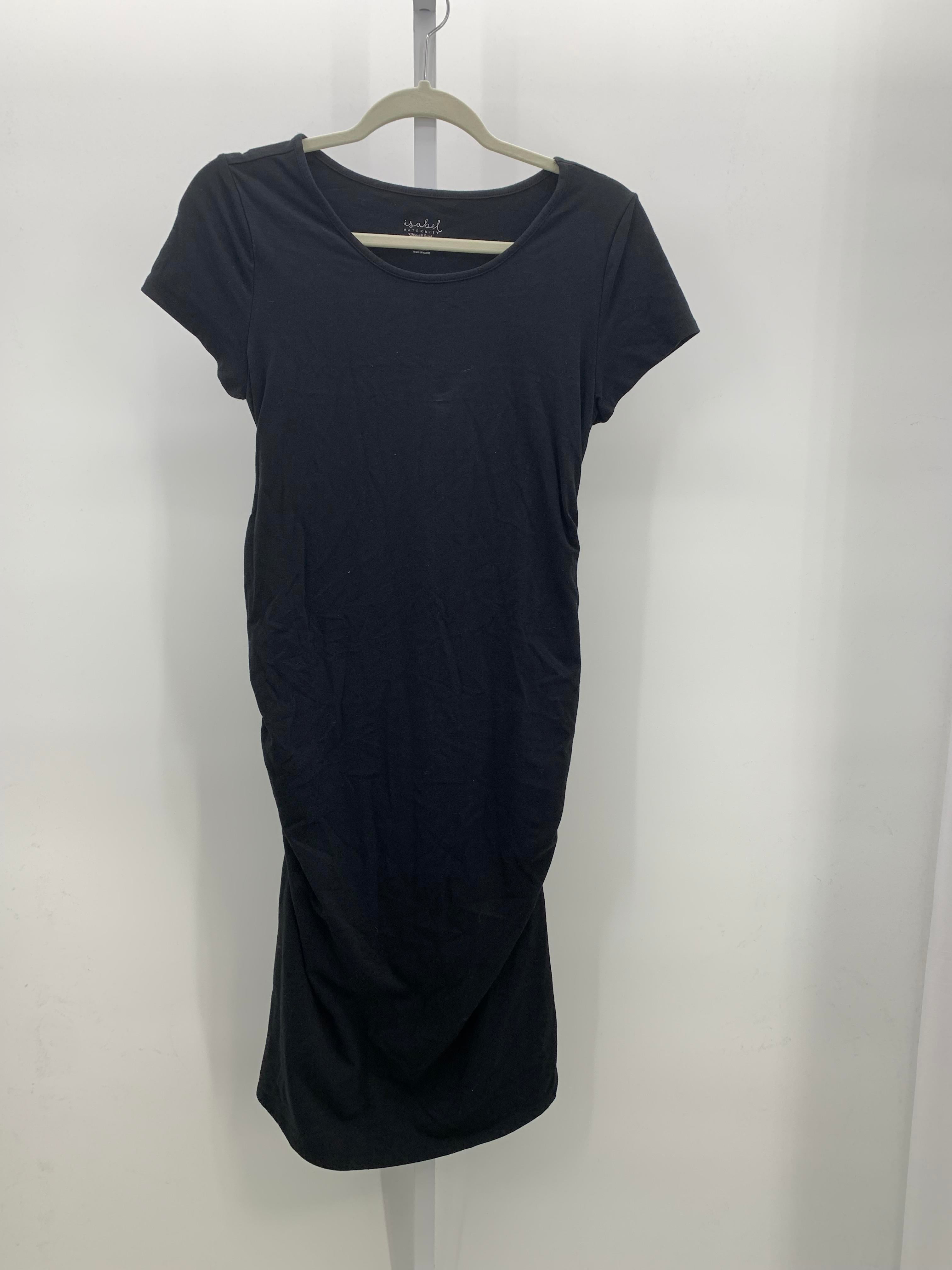 Isabel Black Size Medium Maternity Short Sleeve Dress