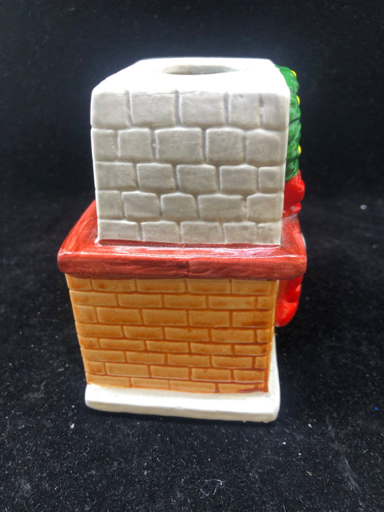 CERAMIC FIREPLACE TEA LIGHT CANDLE HOLDER.