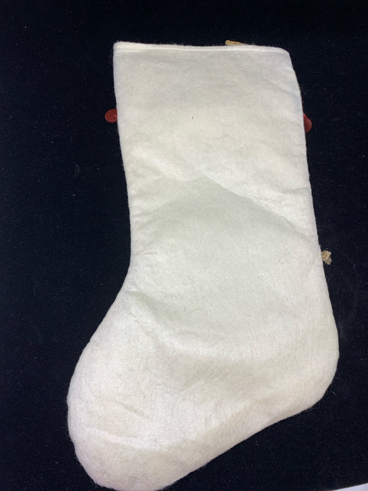 PLAID STITCHED HORSE ON TAN STOCKING W/ BUTTONS.