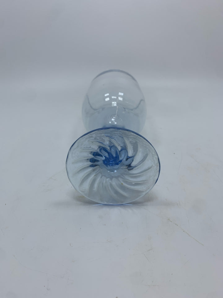 4 BLUE GLASS GOBLETS.