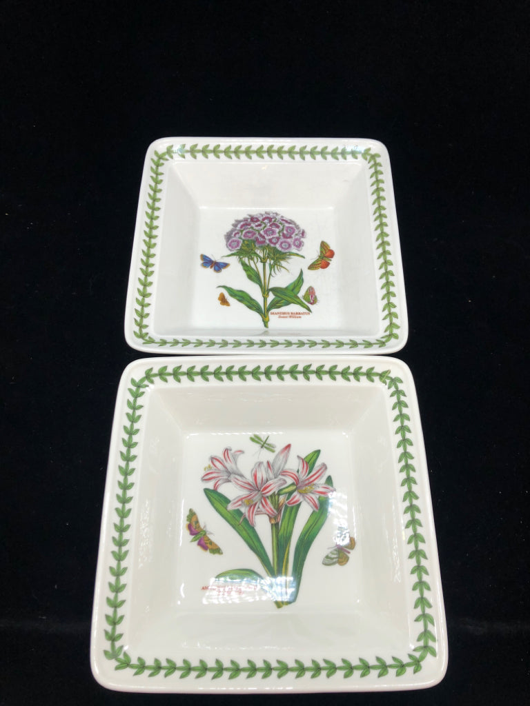 2 SQUARE PORTMEIRION BOTANIC BOWLS.