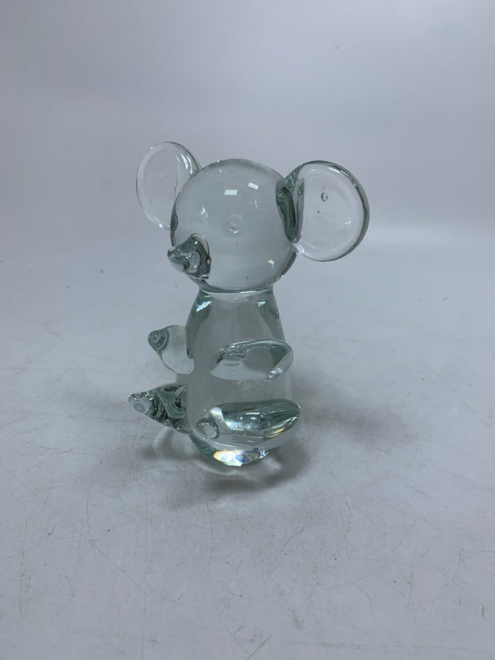 BLOWN CLEAR GLASS KOALA.