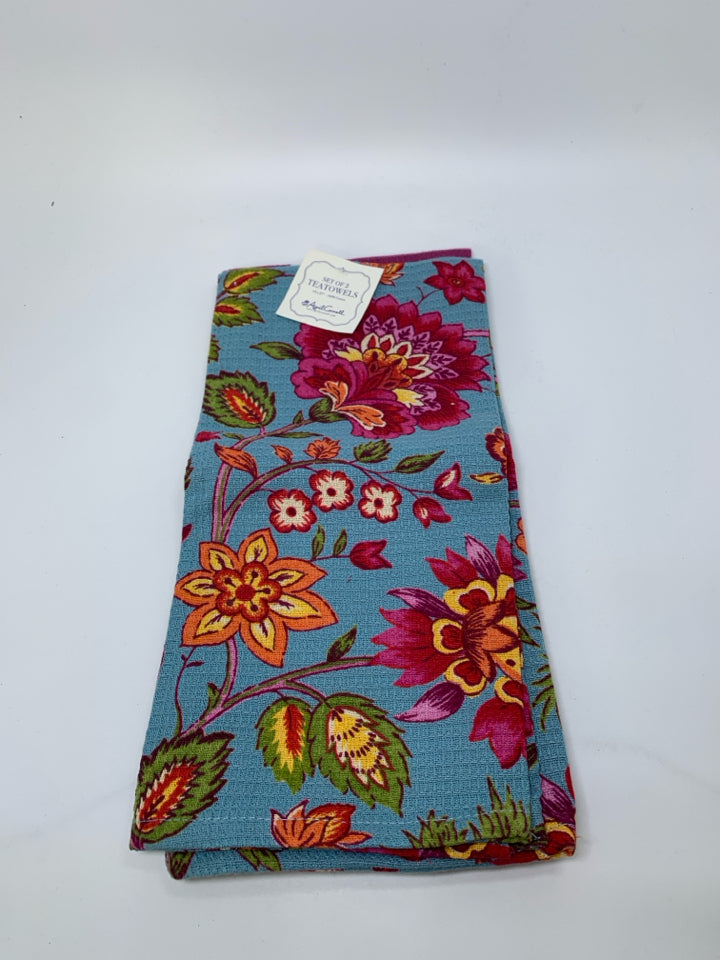 NWT 2 FLORAL TEA TOWELS.
